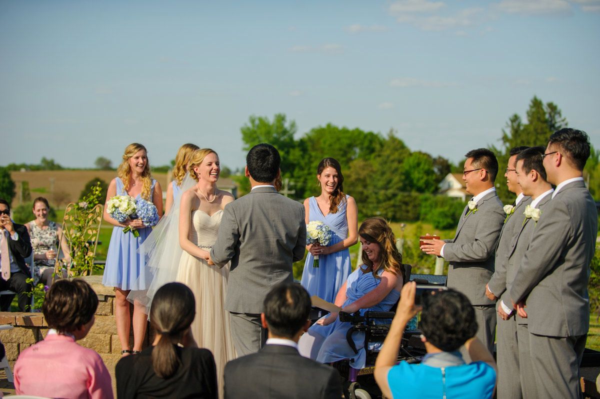 Fun moment during the wedding ceremony