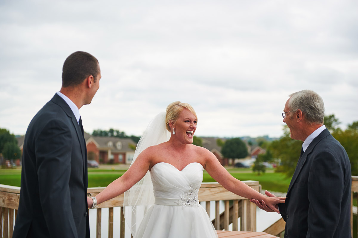Bride and father first look